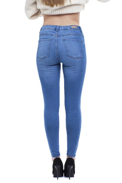 Corpo feminino parte jeans jeans jeans — Fotografia de Stock