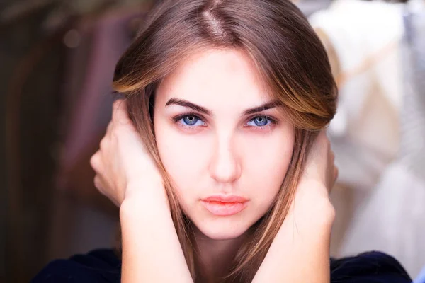 Portrait of a young beautiful blonde woman — Stock Photo, Image
