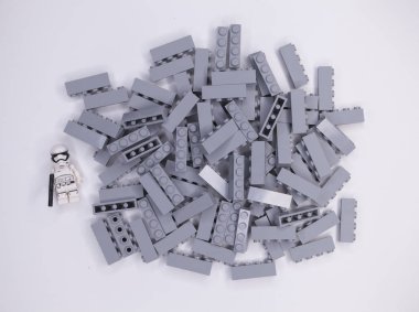 Rus, Mart 16, 2019. Oluşturucu Lego - toplu olarak küçük ayrıntılar