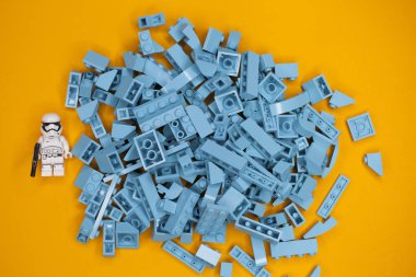 Rus, Mart 16, 2019. Oluşturucu Lego - toplu olarak küçük ayrıntılar