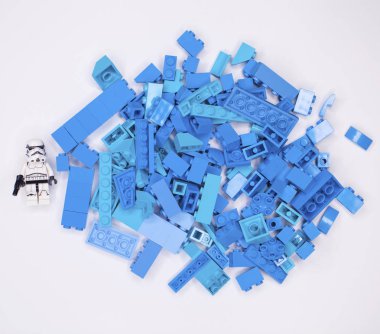 Rus, Mart 16, 2019. Oluşturucu Lego - toplu olarak küçük ayrıntılar