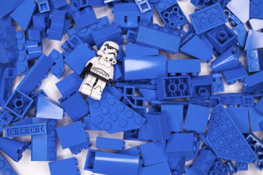 Rus, Mart 16, 2019. Oluşturucu Lego - toplu olarak küçük ayrıntılar