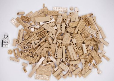 Rus, Mart 16, 2019. Oluşturucu Lego - toplu olarak küçük ayrıntılar