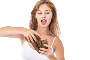 genç güzel kadın beyaz fitness giyim