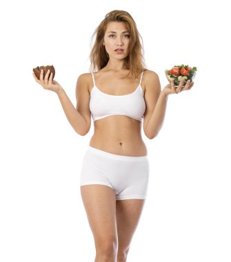 güzel sarışın kadın beyaz fitness giyim