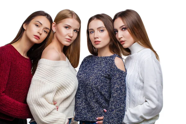 Dicht tot make-up van fashion modellen — Stockfoto