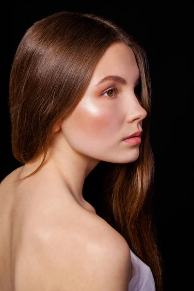 Close up Maquiagem modelo de moda — Fotografia de Stock