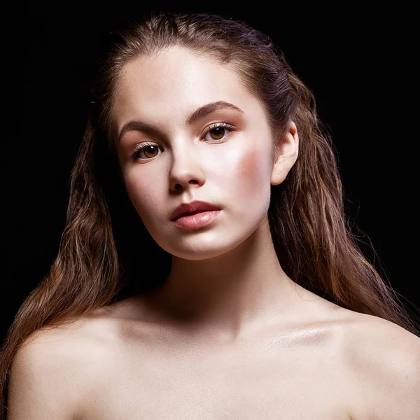 Dicht tot make-up van fotomodel — Stockfoto