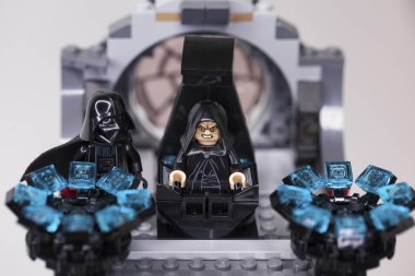 Rusya, 05 Nisan 2019. Oluşturucu Lego ev yapımı askeri üs,