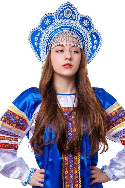 Traje popular tradicional russo, retrato de um jovem bonito — Fotografia de Stock