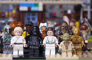 Rusça, Samara - 24 Ocak 2019. Lego Yıldız Savaşları. Mini figürler 