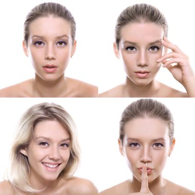 Kolaj dört güzellik sarışın modelleri