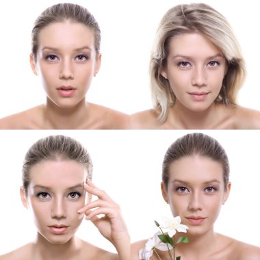 Kolaj dört güzellik sarışın modelleri