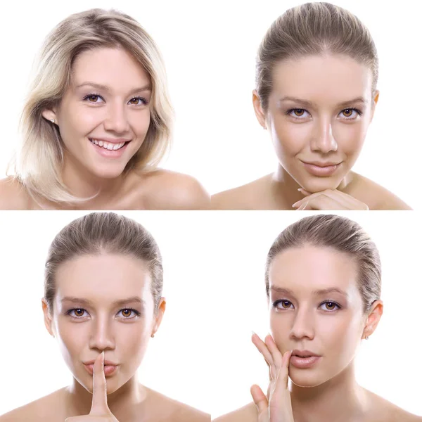 Collage cuatro belleza rubia modelos —  Fotos de Stock