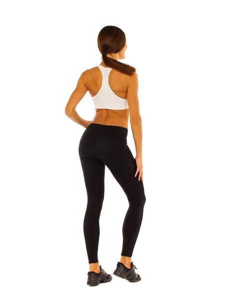 Sport fitness donna vista posteriore — Foto Stock