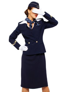 Rusya, Samara: 22 Ekim 2019. Rus hostes giyinmiş.