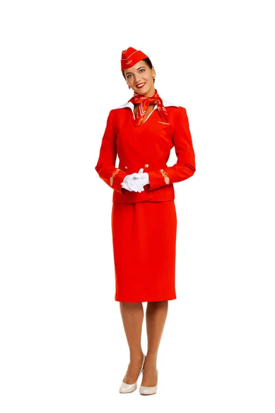 Росія, Самара: 22 жовтня 2019. Російська стюардеса, одягнена в о. — стокове фото