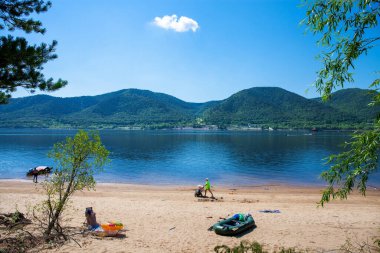 Rusya, Samara, Mastryukovsky göllerindeki Zhiguli dağları