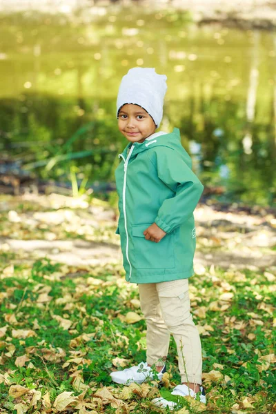 Портрет Маленького Хлопчика Осінньому Парку — стокове фото