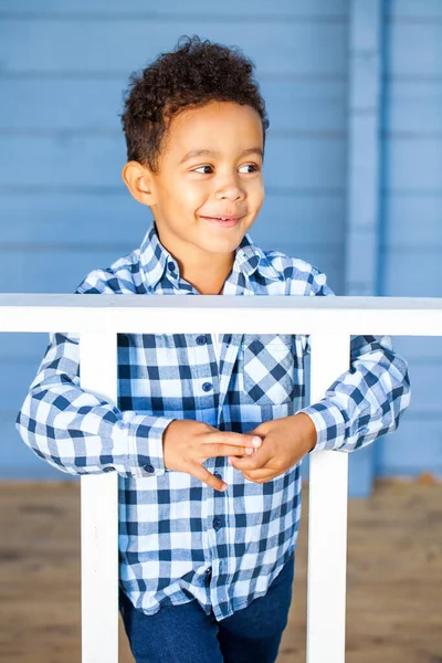 Portrait Young Beautiful African Little Boy — Stock Photo, Image