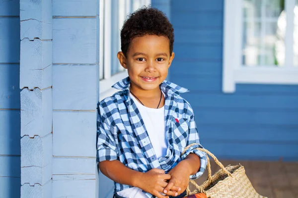 Portrait Young Beautiful African Little Boy — Stock Photo, Image