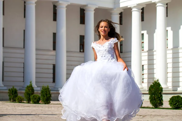 Jeune Belle Écolière Robe Bal Bal — Photo