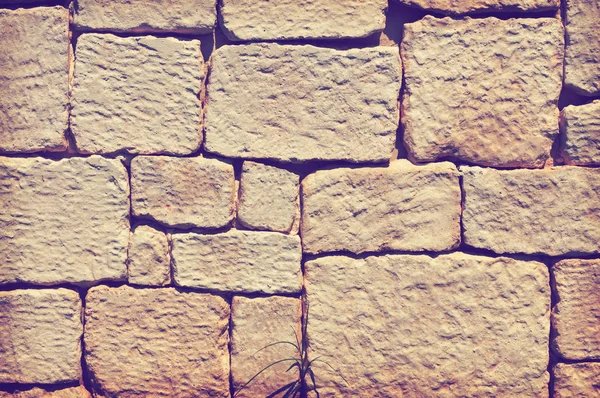 Old Vintage Beige Brick Stone Wall Background — Stock Photo, Image