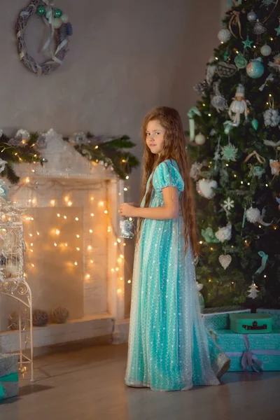 Retrato de niña en Nochebuena —  Fotos de Stock