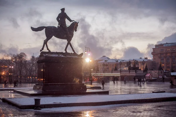 Monumento de escultura de Georgy Zhukov, Moscou — Fotografia de Stock