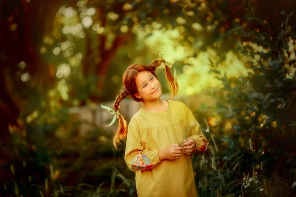 Pippi Longstocking outdoor portrait — Stock Photo, Image