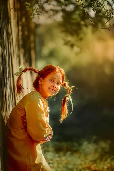 Pippi Longstocking outdoor portrait — Stock Photo, Image