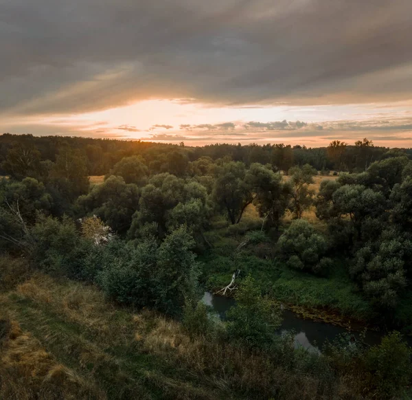 Russland Sommerlandschaft Sonnenuntergang Region Wladimir — Stockfoto