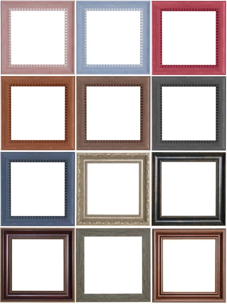 Multi Colorido Quadros Isolados Fundo Branco — Fotografia de Stock