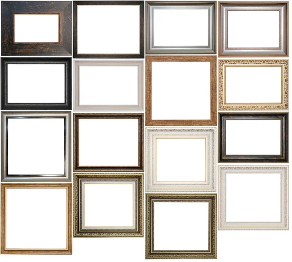 白い背景に強調された16の異なるフレーム — ストック写真