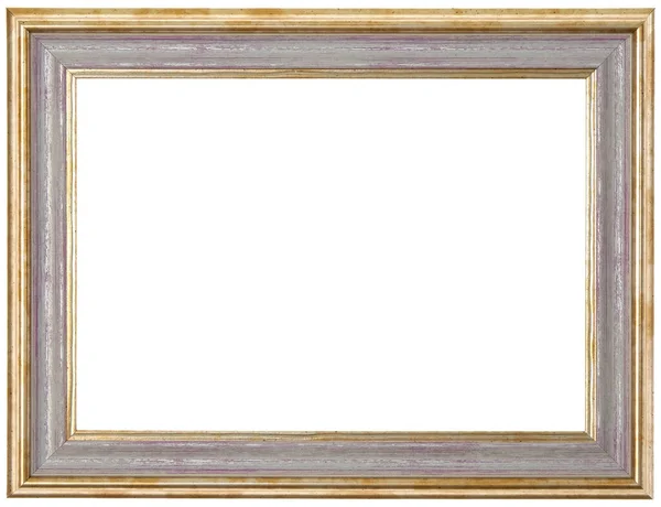 Lila Frame Met Een Gouden Rand Geïsoleerd Een Witte Achtergrond — Stockfoto