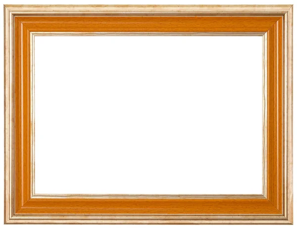 Oranje Frame Met Gouden Rand Geïsoleerd Een Witte Achtergrond — Stockfoto