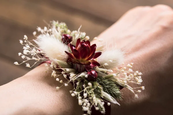 Dried Flower Corsage Wedding — Stock Photo, Image