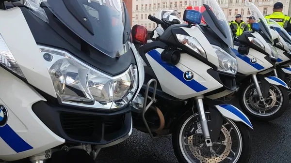 Russian road polis officers team on the street. — Stock Photo, Image