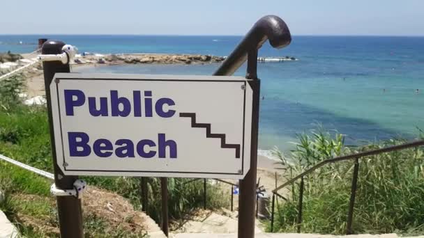 Segno spiaggia pubblica — Video Stock