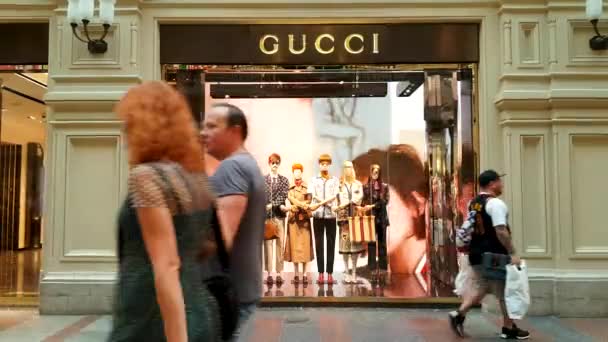 Σύμβολο Gucci κατάστημα — Αρχείο Βίντεο