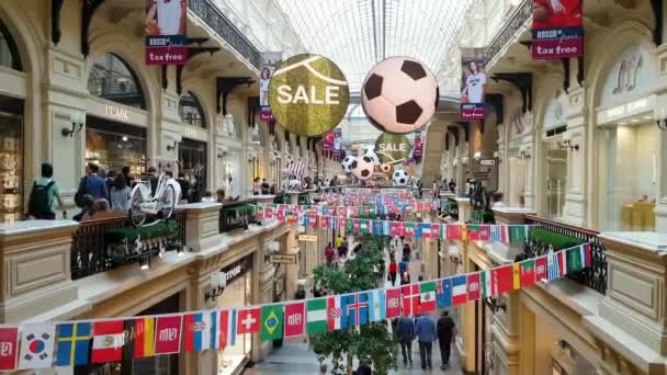 Interior GUM department store di Red Square — Stok Video