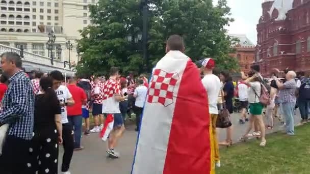 Persone nella nazionale croata di calcio indossano — Video Stock