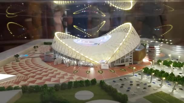 Modelo do estádio internacional de Khalifa — Vídeo de Stock