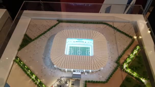 Model of Ras ABu Aboud stadium — Stock Video