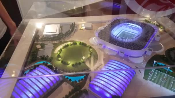 Modelo del estadio internacional Al Rayyan — Vídeos de Stock