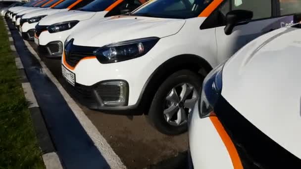 Grupo Coches Modernos Compartiendo Coches Okt 2018 Santos Petersburg — Vídeos de Stock