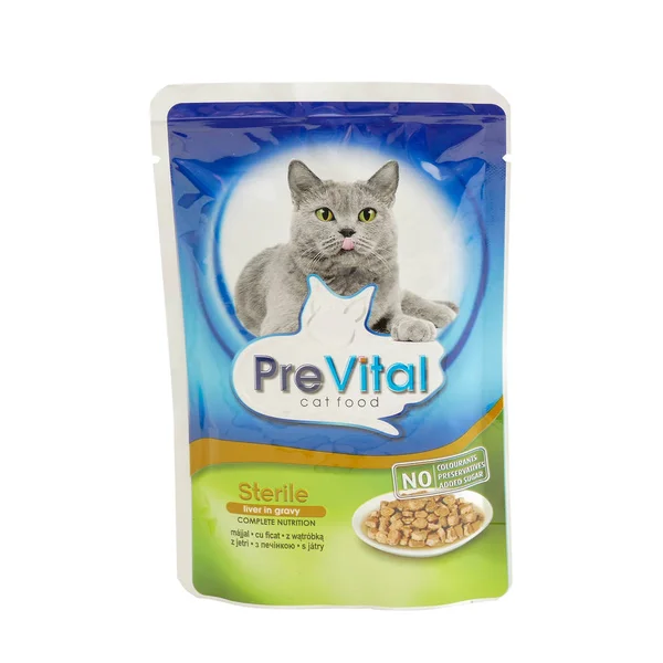 Prevital steriel, zakjes van voeding voor de kat. — Stockfoto