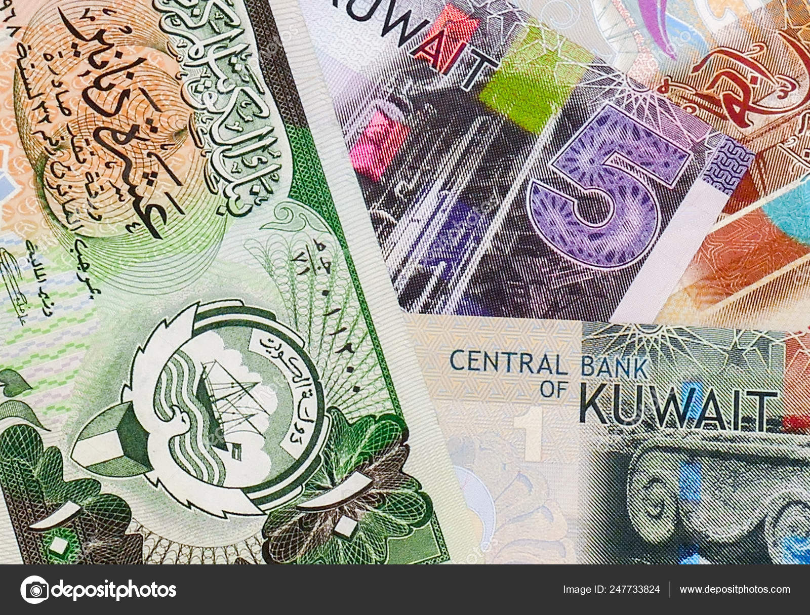 科威特第纳尔纸币背景. ——图库图片© gsdonlin #247733824