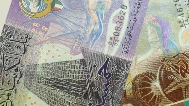 Kuveyt Dinarı banknotların arka plan.