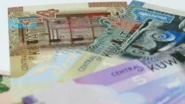 Kuveyt Dinarı banknotların arka plan.